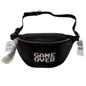 NWT Coach x Pac-Man Black Leather Belt Bag